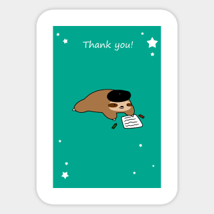 Thank You - Beatnik Sloth Sticker